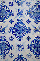 Image showing Traditional Portuguese glazed tiles