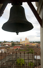 Image showing bell tower La Merced Church view of Cathedral of Granada Nicarag