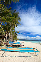 Image showing Boats on beach