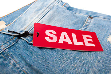 Image showing Jeans With Sale Tag