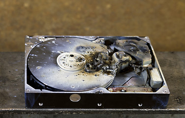 Image showing dead hard drive in close up