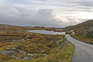 Image showing single track road on scottish isle