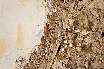 Image showing Old wall construction