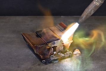 Image showing melting down a copper cooling element