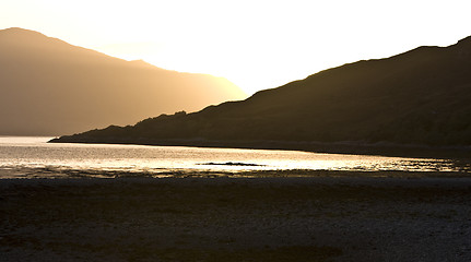 Image showing sunset over scottish mountains