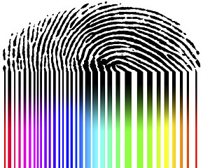 Image showing fingerprint and barcode