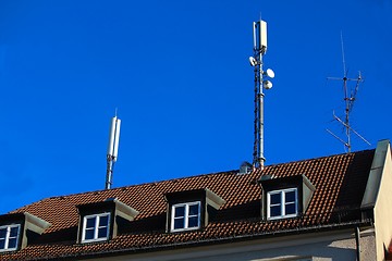 Image showing Mobile antenna on roof