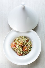 Image showing Millet in the white dish