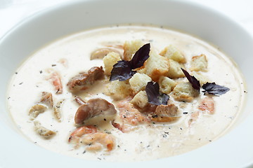 Image showing Soup in the white dish