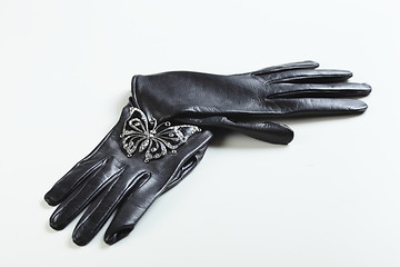 Image showing Black gloves