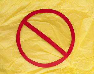 Image showing Yellow paper and prohibition sign