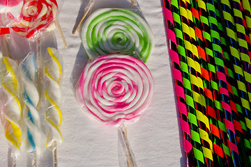 Image showing Colorful candy sold in street fair market sweets 