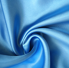 Image showing Smooth elegant blue silk as background