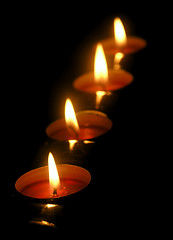 Image showing candles on a row