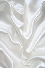 Image showing Smooth elegant white silk as wedding background 