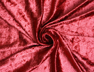 Image showing Terracotta velvet fabric as background