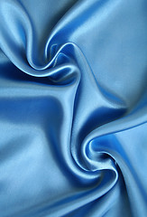 Image showing Smooth elegant blue silk as background