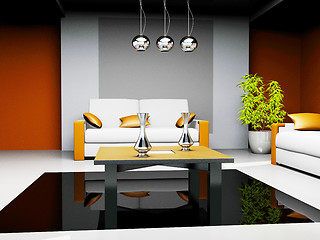 Image showing office waiting room in a drawing 3d image