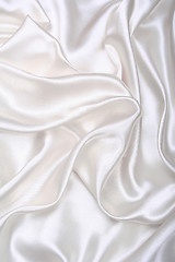 Image showing Smooth elegant white silk as background 