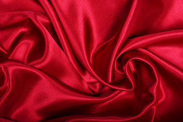 Image showing Smooth elegant red silk as background 