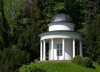 Image showing Ancient pavilion in a magnificent park scenery