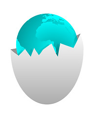 Image showing World in egg shell