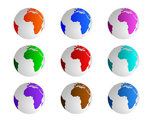 Image showing Globes in different colours