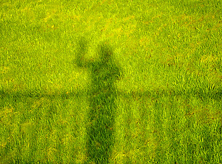 Image showing Shadow of a person greeting