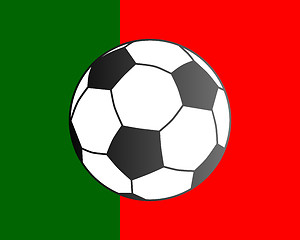 Image showing Flag of Portugal and soccer ball