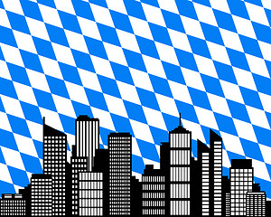 Image showing City and flag of Bavaria