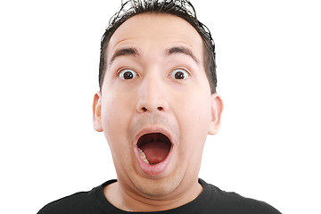 Image showing shocked man over white