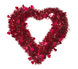 Image showing Heart Shaped Shiny Tinsel with Small Hearts