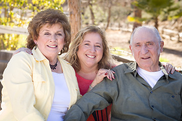 Image showing Senior Couple with Daughter in the Park