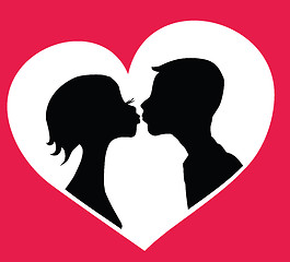 Image showing Kissing couple  