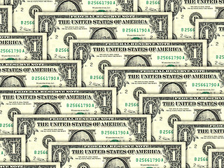 Image showing Background of money pile 1 USA dollars