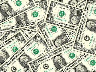 Image showing Background of money pile 1 USA dollars