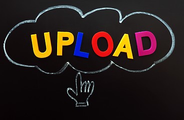 Image showing Concept of Upload by cloud computing