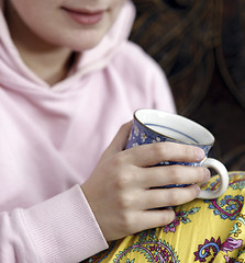 Image showing Woman with cofee