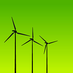 Image showing Eco Energy Turbines on Green