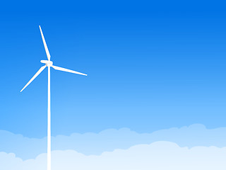 Image showing Eco Wind Turbine and Blue Sky