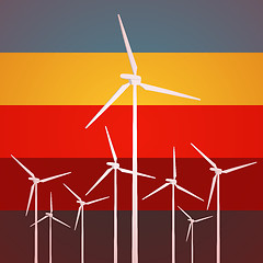 Image showing Wind Turbines Vintage Style