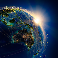 Image showing Main air routes in Australia and Oceania