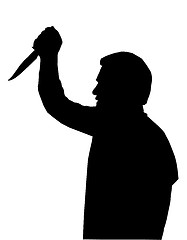 Image showing Silhouette of man Stabbing Victim