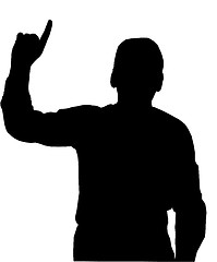 Image showing Man pointing upwards