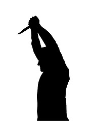 Image showing Silhouette of man Stabbing Victim