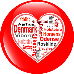 Image showing stylized map of Denmark showing different big cities