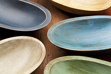 Image showing wooden rustic bowls