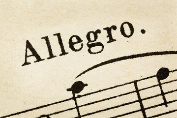 Image showing allegro - fast music tempo