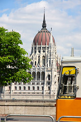 Image showing Tramway and parliament building in Budapest, Hungary