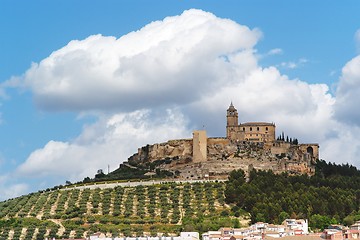 Image showing Medieval La Mota castle on the hill above Alcala la Real town in Andalusia, Spain